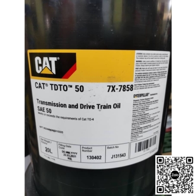 Dầu CAT TDTO 50 7X 7858 Transmission & Drive Train Oil 20L